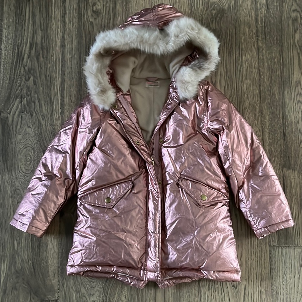 Girls Crew Cuts Metallic Winter Coat Size 6-7